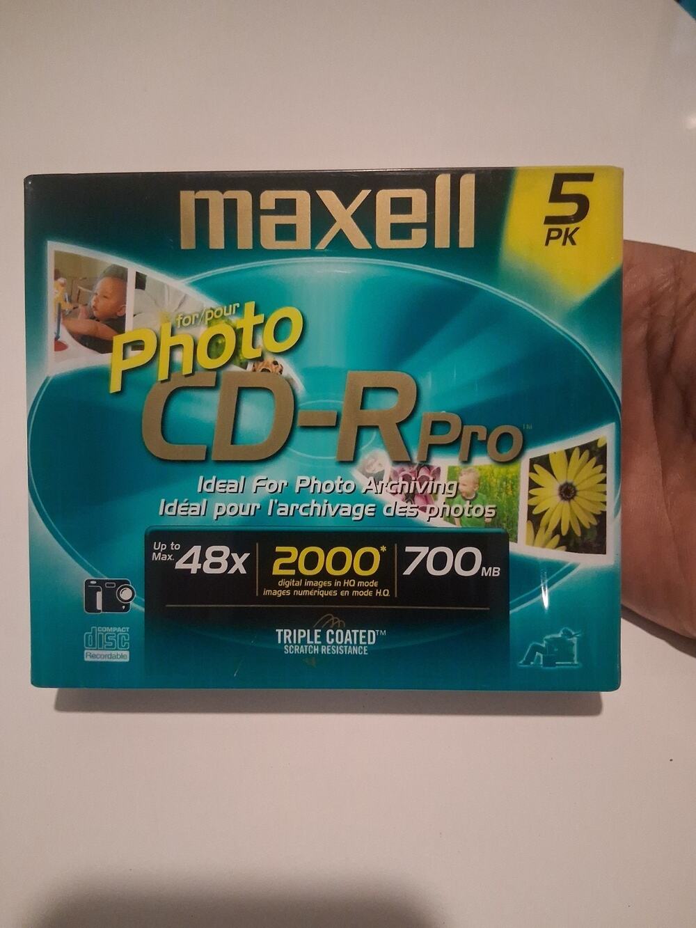 Maxell CD-R Pro Photo 700MB 48x Triple Coated Scratch Resistant 5-Pack New